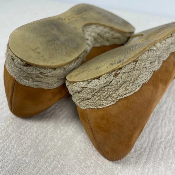 Salvatore Ferragamo Tan Gancini Espadrille Loafer Slip On Leather Flats - Picture 9 of 10